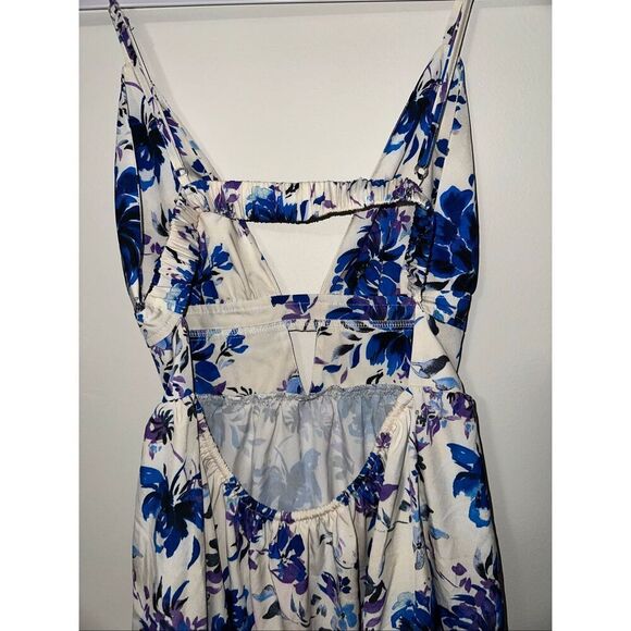 SHEIN Women’s Vacation V-Neck Spaghetti Strap Backless A-Line Mini Dress – Blue - Picture 7 of 10